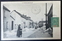 St Pierre Et Miquelon 5 Ct Type Groupe Sur CPA Une Rue En Hiver 1905 Pour La Sarthe - Brieven En Documenten