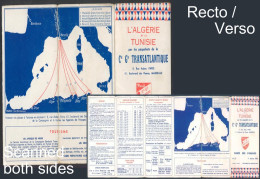 L'Algerie Et La Tunisie Paquebots De La Cie Gle Transatlantique Tarifs Des Passages 1938 Marseille - Mondo