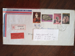 Greece.argentina Reg.express.minerals 4 Val Of 1404/10 Set(1980)cv 2.35reg Post E7.late Post April 22. - Lettres & Documents
