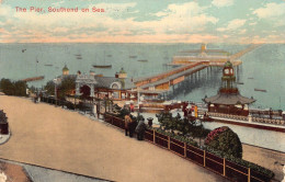A241 England 1912 The Pier Southend On Sea Boats Vintage Postcard - Southend, Westcliff & Leigh