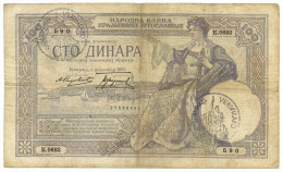 100 DINARI OCCUPAZIONE ITALIANA MONTENEGRO VERIFICATO OBRENOVIC 01/12/1929 QBB - Other & Unclassified