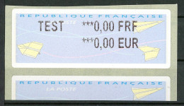 BT4-21  Timbres De Distributeur 2 Vignettes Avec TEST Décalé Vers Le Haut   A Saisir !!! - 2000 Type « Avions En Papier »
