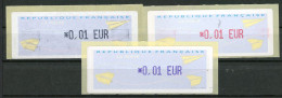 BT4-21  Timbres De Distributeur 3 Vignettes Avec 3 Couleurs Différentes  A Saisir !!! - 2000 Type « Avions En Papier »