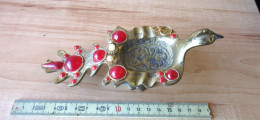 Lade 85 - KOPEREN ASBAK MOTIEF PAUW - CENDRIER EN CUIVRE MOTIF PAON - 190 GRAM - Metal