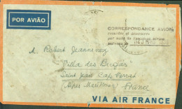Brésil Pour France Lettre Accidentée Cachet Correspondance Avion Retardée & Détériorée Accident Aérien 23 3 1938 - Luftpost