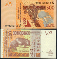 W.A.S. GUINEA BISSAU   P919Sh 500 FRANCS (20)19 2019 Signature 44  UNC. - West African States