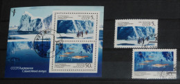 USSR SOVIET UNION 1990, Cooperation In Antarctica, Science, Nature, Mi #6095-6 + B213, Used - Research Programs