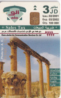 TARJETA DE JORDANIA DE 3JD DE UNAS RUINAS FECHA 02/2001 Y TIRADA 100000 - Jordan
