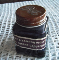 Bouteille Ancienne D'encre à Tampons BELL Pout Timbre Caoutchouc - Calamai