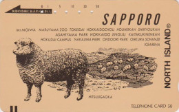 RARE Télécarte Ancienne JAPON / 110-011 - SERIE ANIMAL NORTH ISLAND HOKKAIDO - MOUTON - SHEEP JAPAN Front Bar Phonecard - Autres & Non Classés