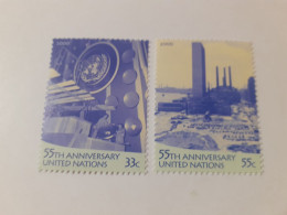 TIMBRES  NATIONS  UNIES  ( New-York  )  ANNEE  2000    N  821  /  822  COTE  3,50  EUROS  NEUFS** - Neufs