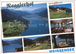 Weissensee Kaernten Fliegeraufnahme Ferienhotel Nagglerhof Gastraum Strand - Weissensee