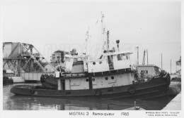 Remorqueur Français MISTRAL 3 (La Seyne Sur Mer) - Carte Photo éditions Marius Bar - Bateau/ship/schiff - Schlepper