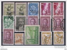 ARGENTINA:  1955/70  SOGGETTI  VARI  -  INSIEME  15  VAL. RIPETUTI  US. -  YV/TELL. 549//833 A - Gebruikt
