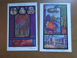 Monaco / 2 Cartes, Intérieur De La Cathédrale, Tableau - Vitrail -> Ne Pas écrit - Saint Nicholas Cathedral