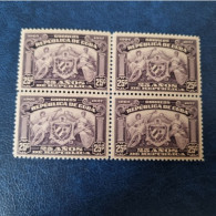 CUBA  NEUF  1927  ANI.  25  DE  LA  PROCLAMATION  DE  LA  REPUBLICA  //  PARFAIT  ETAT  //  1er  CHOIX  // Bloc De 4 - Ungebraucht
