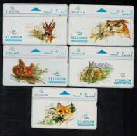 Lot 5 Télécartes Animaux BELGIQUE - Autres & Non Classés