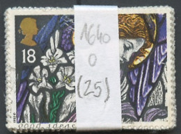 Grande Bretagne Lot 1992 Y&T N°1640 - Michel N°1421 (o) - 18p Noël - Lot De 25 Timbres - Sheets, Plate Blocks & Multiples