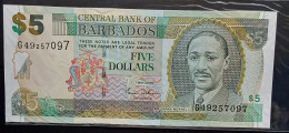 Barbados.  5  Dollars.   P.67  UNC - Barbados