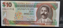 Barbados.  10   Dollars.   P.61  UNC - Barbados