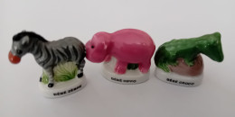 FEVE - FEVES - "BEBES ANIMAUX 2020" - LOT DE 3 - CROCO HIPPO  ZEBRE - Animals