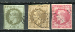 Emisiones Generales 1871. Yvert 7, 9, 10 Usado. - Napoleon III