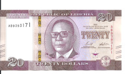 LIBERIA 20 DOLLARS 2022 UNC P 39 - Liberia