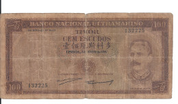 TIMOR 100 ESCUDOS 1959 VG P 24 - Hong Kong