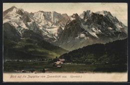 AK Garmisch, Blick Auf Die Zugspitze Vom Sonnenbichl Aus - Zugspitze