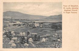 ¤¤  -  ANTILLES  -  SAINTE-LUCIE   -  Town Of Vieuxfort St-Lucia, Showing Anglican Church & Sugar Factory        -   ¤¤ - St. Lucia