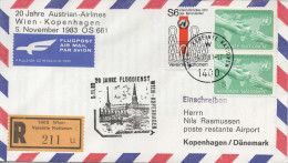 NACIONES UNIDAS WIEN CC CERTIFICADA VUELO WIEN KOPENHAGEN 1983 AUSTRIAN AIRLINES - Autres & Non Classés