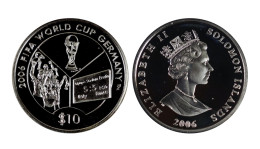 SOLOMON ISLANDS 10 DOLLARS 2006 FIFA WORLD CUP GERMANY PROOF IN ARGENTO - Salomon