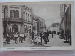 ENSCHEDE   Langsestraat Met Stadhuis Prachtig Geanimeerd Met 2x STOOMTRAM  NO72 - Enschede