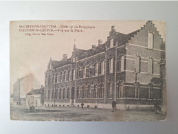 SINT LIEVENS HOUTEM ZICHT OP DORPPLAATS    GEANIMEERD ZELDZAAM TOP ZEER MOOI ZICHT - Sint-Lievens-Houtem