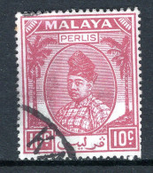 Malaysian States - Perlis - 1951-55 Raja Syed Putra - 10c Purple Used (SG 15) - Perlis