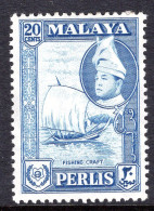 Malaysian States - Perlis - 1957-62 Pictorials - 20c Fishing Craft HM (SG 36) - Perlis