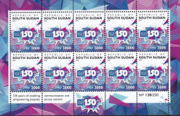 SOUTH SUDAN 2025 UPU 150 Years Anniversary Mini Sheet SOUDAN Du Sud Südsudan - Sudan Del Sud