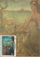 " ARRIVEE D'UN ESCORTEUR De N. MORDVINOFF " Sur Carte Maximum De 1983. N° YT PA 180. Parfait état. CM à Saisir !!! - Briefe U. Dokumente
