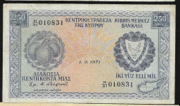Cyprus  250 Mil 1.9.1971 ! Very Rare! - Cyprus