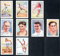 Lot De 9 Images De L'album Nestlé 1935 - 1936. Série 3 : Athlétisme. Divers Athlètes. - Nestlé