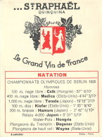 Publicité St Raphaël , Image à Coloriée , Jeux Olympiques De Berlin 1936 , Natation , * M 30 18 - Swimming