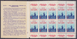 Erinophilie - Carnet 10 Vignettes ** "32e Campagne Nationale Contre La Tuberculose" Paris 1962-1963 - Voir Scans - Andere & Zonder Classificatie