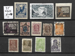 RUSSIE -12 TRES BEAUX TIMBRES DONT 3 NEUFS * * ET 9 OBLITERES- PAS EMINCES-DE 1916-23 - Gebraucht