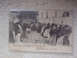 Delcampe - JUDAICA ISRAEL   JERUSALEM VOYAGEE 1902 MUR DES JUIFS UN VENDREDI - Israel
