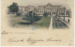 Illustrated View Of The Casino Of Nice On A Postcard Circulated In 1902 (2 Images) - Casinos