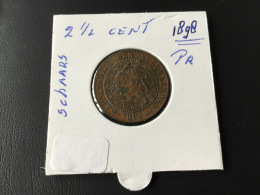 Munt 1898 2 1/2 Cent Nederland Wilhelmina Pr Schaars - 2.5 Cent