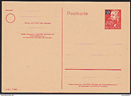 DDR: GA Postkarte 20 Auf 30 Pf Friedrich Engels - Ungebraucht - Druckvermerk: M 301 / Z 7085 Knr: P 42 B - Postkarten - Ungebraucht
