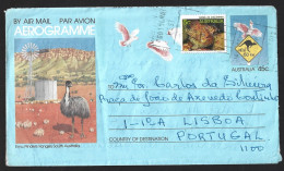 Emu (Dromaius Novaehollandiae) The 2nd Largest Bird In The World. Kangaroo. Tassellede. Aerogram Stationery Of Australia - Autruches