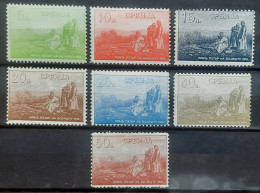Serbia 1915 Emergency Postage Stamps Currency, King Peter In The Battle Field, Pick 15-21, Complete Set - Serbia