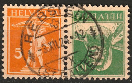 Schweiz Suisse 1921: Kehrdruck "Tell & Fils" Tête-bêche Zu K17 Mi K17 Mit Voll-Stempel  REBSTEIN 3.XII.24 (Zu CHF 10.00) - Tête-bêche